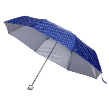 Manueller offener silberner Beschichtungs-Druck-Falten-Regenschirm (JY-248)